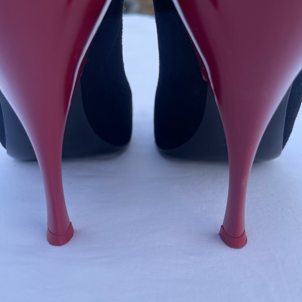 Pre-Owned Miu Miu Colorblock Pumps Black Suede Wi… - image 3